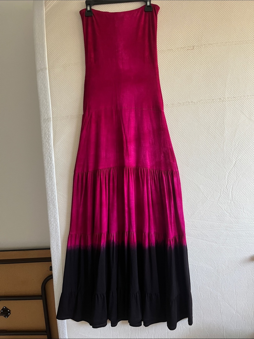 Sky Strapless Fuchsia to Black Ombre Maxi Dress with Lace Detail - Picture 5 of 5